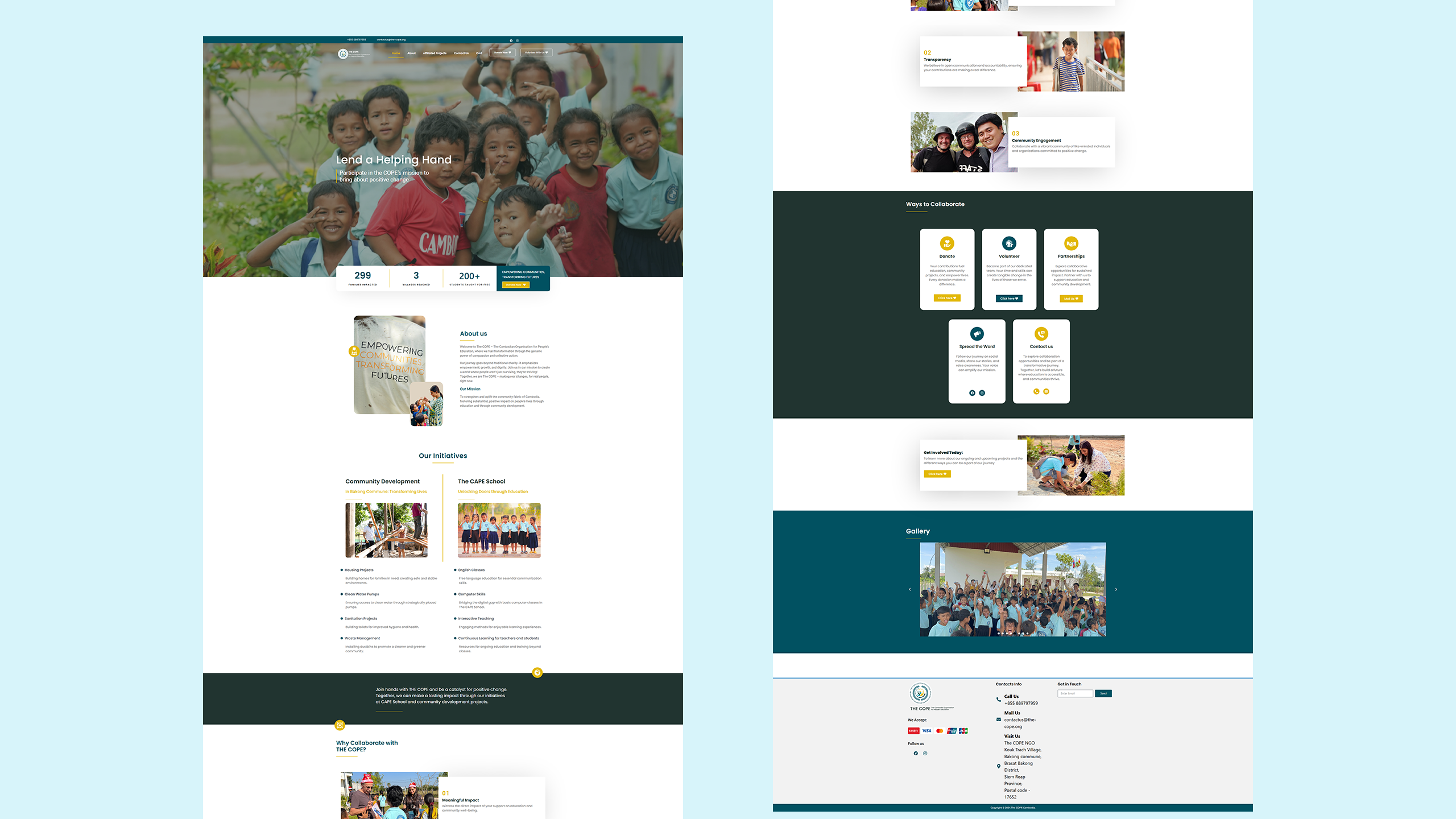 The COPE website homepage